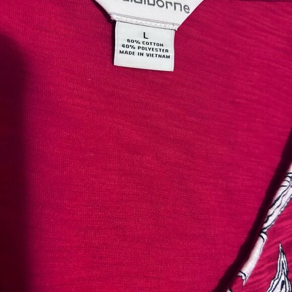 Liz Claiborne Red Floral V-Neck Sleeveless Tie Shoulders Tank Top NEW - Picture 11 of 14